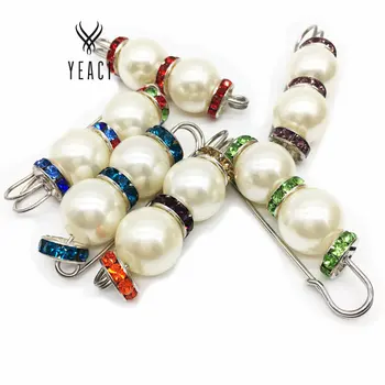 Crystal Simulované Pearl Brošňa Pin Šaty Drahokamu Dekorácie Pracky Pin Šperky, Brošne Pre Mužov, Ženy 20pcs
