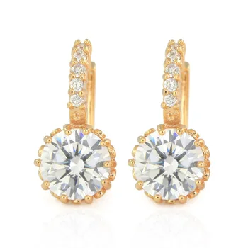 Crystal Zirkón Zlatá Obruč, Náušnice Pre Ženy Brincos Ouro Oorbellen Bijoux Kameňa, Zlata-farebná Earings Módne Šperky 8EH1815