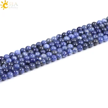 CSJA Prírodného Kameňa Sodalite Perličiek Modrá Biele Voľné Korálky Rôznych Veľkostí sú k Dispozícii pre Mužov Ženské Ručné Tvorivé Šperky F232