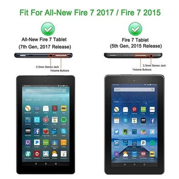 CucKooDo Shockproof Ľahké Zvládnuť Deti Priateľské puzdro pre Amazon Kindle Fire, 7 2017 Release Tablet
