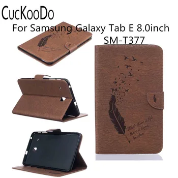 CucKooDo Ultra Slim PU Kožené Jedinečný Peňaženky Mäkké TPU Prípade Sloty pre Karty Flip puzdro pre Samsung GalaxyTab E 8.0 T377 prípade