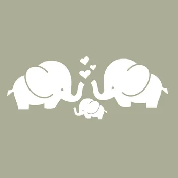 Cute Elephant Srdcia Rodiny Stenu pre Detská Izba Decor detská Izba Samolepky na Stenu