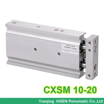 CXSM10-20 Vysokej kvality dvojčinné dual rod pneumatické vzduchu valec 10 mm vŕtanie zdvih 20 mm CXSM 10-20 s klzné ložisko