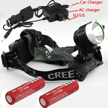 Cyklistické svetlo svetlomet 1800 Lumenov CREE XML-T6 LED Svetlomet Svetlometov + 2 x 18650 Nabíjateľná batéria + AC Nabíjačka nabíjačka do Auta