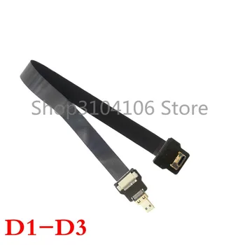 D Micro HDMI Samec na Predlžovací Kábel 1080P pre mobilný Telefón, tablet, fotoaparát FPC FPV MICRO HDMI KÁBEL