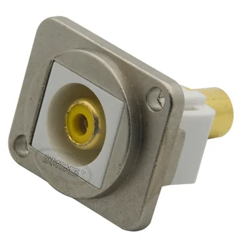 D typ kovové RCA samica na samica konektor s žltá vnútorné farby