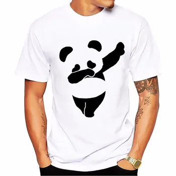 Dabbing Panda vtipné tričko muži biele Bežné Priedušná plus veľkosť tee tričko homme roztomilý kreslený DAB tanec pandab mens tshirts
