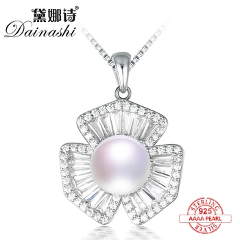 Dainashi 2017 hot predaj Luxusný a ušľachtilý ďatelina s Lesklým kameň silver pearl dlhý náhrdelník jemné šperky pre lady darček