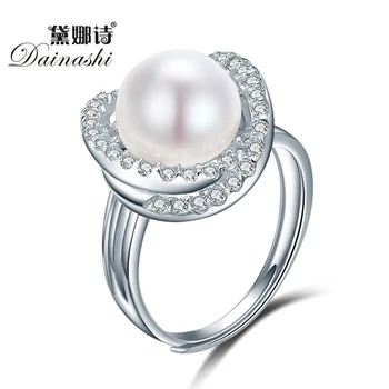 Dainashi Jemné Kríž Kolo Prstene Pre Ženy 925 Sterling Silver Šperky Prírodná Biela Perla Šperky Nastaviteľné Krúžky 2016 Šperky