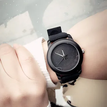 Darček Enmex kreatívny štýl lady náramkové hodinky gloden 3D vír tvár kreatívny dizajn silikónový Svetelný stručný bežné quartz hodinky