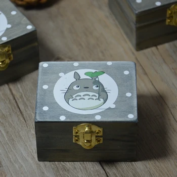 Darček k narodeninám otočný Totoro Music Box retro dreva music box party dekor domáce dekorácie