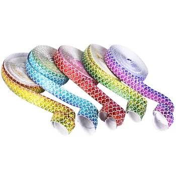 David príslušenstvo 16 mm laser rainbow NEPRIATEĽ elastický pás s nástrojmi (Náhodné Farby) ryby, Morská panna, váhy 5yards,HOBBY ručné materiálov,5Y56962