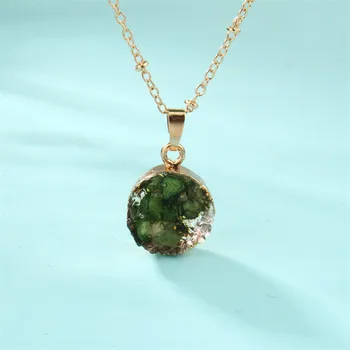 Dayoff zlatá farba simulované kameň prívesok náhrdelník módne štrkov živicou náhrdelník prívesok pre ženy šperky darček N789
