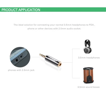 Dbg 2,5 mm Muža na 3.5 mm Žena Stereo Full Metal Slúchadlá Audio Slúchadlá Adaptér Konektor Converter Pre Mobilný Telefón iPhone