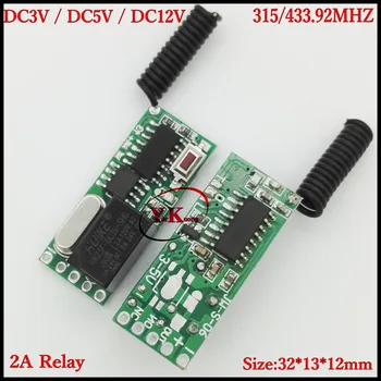 DC3V 3.3 V, 3,7 V 4.2 V, 5V 12V 2A Relé Mini Diaľkové Prepínač Rx len OPÝTAŤ Smart Home Broadlink RF App bezdrôtový Prepínač Č COM NC Kontakt