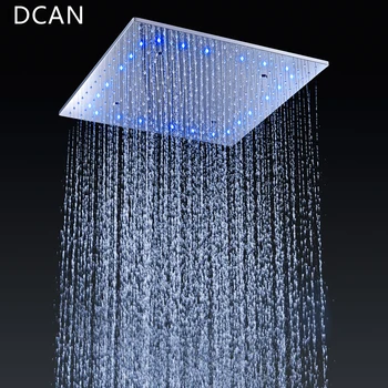 DCAN Veľkoobchod Luxusné 20 Centimetrov Vysoký Prietok Nehrdzavejúcej Ocele Strop Sprchové Systém Termostatické Zmiešavacie LED Sprcha Batérie