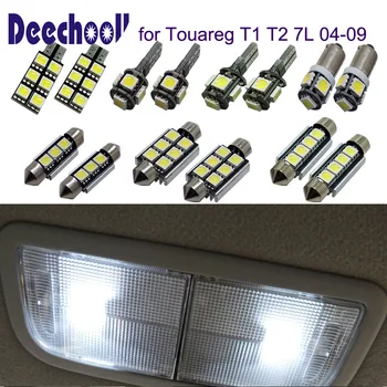 Deechooll 18pcsX LED Auto Svetlo na VW Touareg 7L, Biele Interiérové Žiarovky pre Volkswagen Touareg T1 T2 04-09 Svetlá na Čítanie