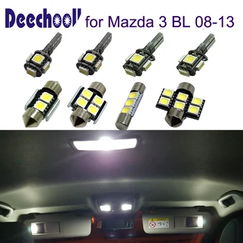 Deechooll 4pcs Auto LED Svetlo na Mazda 3 2nd Gen. 2008-2013,Biele Interiérové Stropné Osvetlenie Žiarovky pre Mazda 3 BL Svetlá na Čítanie
