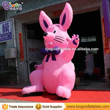 Dekoratívne 4 Metrov vysoký sedí typ veľké nafukovacie králik vlastnú digitálnu tlač nafukovacie obrie ružové bunny hračka športy