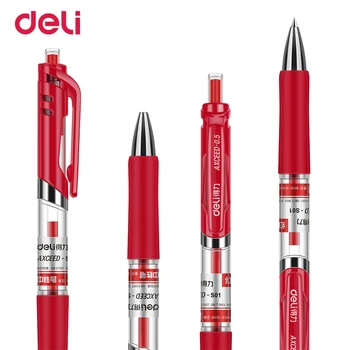 Deli Gélové pero, 3 Ks 0,5 mm Kancelárske potreby kancelárske potreby gél perá pre študentov písanie Čierna Červená Modrá kvalitné gélové perá náplne