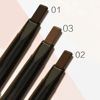 DELICA 3 farby 0,3 g na jeden kus 3D kozmetika obočie dlhotrvajúci make-up ceruzka so štetcom nepremokavé mäkké, hladké make-up nástroje