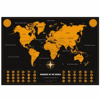 Deluxe Stieracie Mape Sveta - Farebné Cestovné Plagát s zaznamenávať a Zdieľať Svoje Zážitky drop shipping 72X50cm