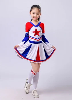 Deti cheerleading Oblečenie Dievča Výkon Oblečenie roztlieskavačky, tanečné kostýmy