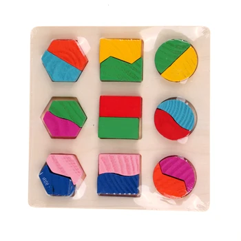 Deti Detské Drevené Hračky Geometrie Vzdelávacie 3D Skladačka Bloky Montessori Skoré Vzdelávanie Vzdelávacie Hračka pre Deti, Darčeky brinquedos
