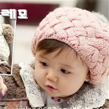 Deti, Dievčatá, Klobúky kórejský Jeseň Zima Dieťa Vlna Teplého Spp Oblasti Ice Cream Twist Vlna Klobúk Králik kožušiny Berets Čiapky