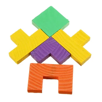 Deti Hračka Drevené Puzzle Farebné Tangram Mozgu Skladačka Rada Dieťa Dieťa Duševného Vzdelávacie Tetris Bežné Hračky 8 M
