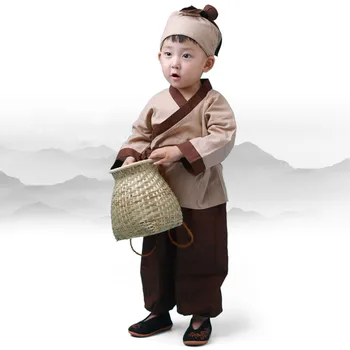 Deti Kostým Hanfu Staroveký Čínsky Ľudový Tanec Malý Chlapec Hanfu Kostým pre Fotografovanie alebo Deň Detí Fáze Oblečenie