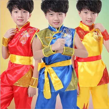 Deti Tae Kwon Robiť Deti Wushu Chlapec Kungfu Čínske Tradičné Oblečenie Čína Kungfu Vyhovovali Kung Fu Uniformy Pre Chlapcov Kostýmy