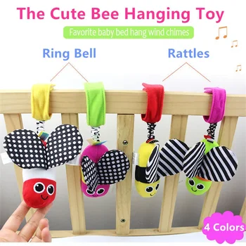 Detské Plyšové Hračky Roztomilý Zvierat Bee Vietor Bell Kočík Posteľou Visí Skoro Vzdelávacích Hračiek, Hrkálky Kočík Visí Bee Hrkálky