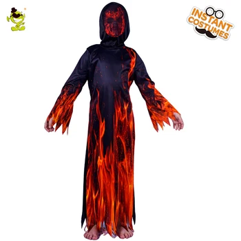 Detský Oheň, Plameň Diabol Kostým Dieťa Halloween Party Diabol Úlohu Hrať Maškarný Chlapca Strašidelné Kostýmy, Karneval, Party
