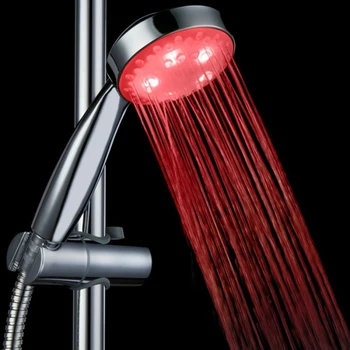 Deviaty Svete LED Sprcha Hlavu 2016 Zbrusu Nový RomanticTemperature ovládanie 3 farby Úspora Vody Vaňa Zadažďovač, kúpeľňa