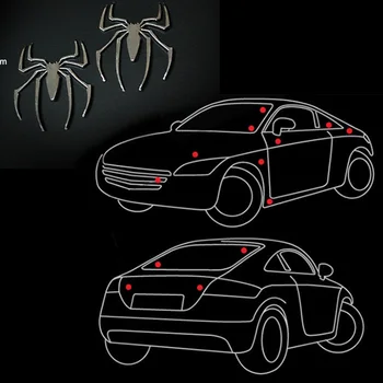 Dewtreetali 3D Auto Samolepky HOT Univerzálny Kovový Spider Tvar Znak Chrome 3D Auto Nákladných Motorových Odtlačkový Nálepky
