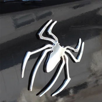 Dewtreetali Hot predaj 3D Auto Samolepky HOT Univerzálny Kovový Spider Tvar Znak Chrome 3D Auto Nákladných Motorových Odtlačkový Nálepky
