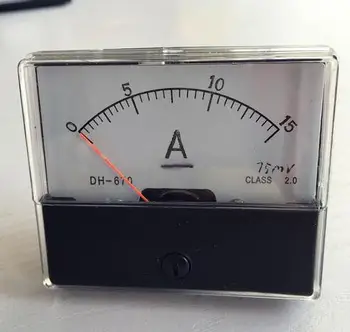 DH-670 DC 0-15A Analógový Amp Panel ammeter ukazovateľ typ aktuálne meter panel