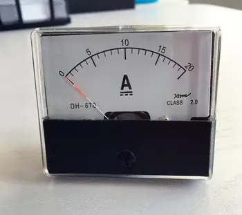 DH-670 DC 0-20A Analógový Amp Panel ammeter ukazovateľ typ aktuálne meter panel