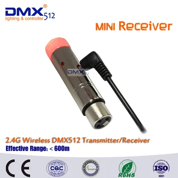 DHL Zadarmo doprava 1pcs LCD Displej kábel vysielač+2ks DMX512 bezdrôtový mini prijímač 2,4 GHz, XRL DJ, disco zariadenia