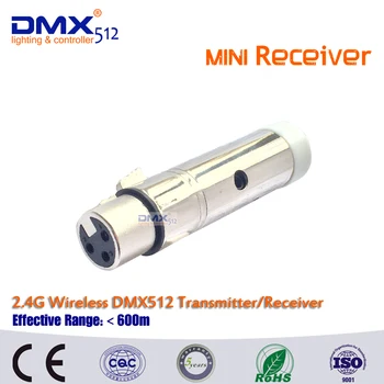 DHL Zadarmo doprava 1pcs LCD Displej kábel vysielač+2ks DMX512 bezdrôtový mini prijímač 2,4 GHz, XRL DJ, disco zariadenia