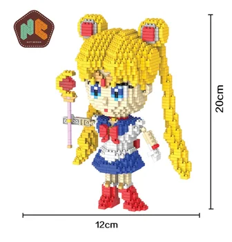 Diamond Blokov Sailor Moon Aukcie Údaje Micro Bloky DIY Budovy Hračky Vzdelávacie Hračky Anime Deti Hračky pre Dievčatá Dary