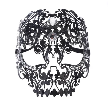 Diamond Loptu Celotvárová Maska Kovové Filigránske Halloween Lebky Drahokamu Maska Benátskej Kostým Maškaráda Hlava Tigra Make-Up Maska