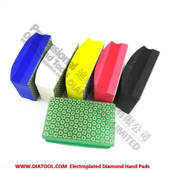 DIATOOL 3ks elektrolyticky pokrývajú Diamond Ručné Leštenie Pad 90X55MM (#200+#400+#600) Tvrdá Pena-cúval Brúsenie Blok