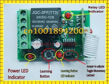 Diaľkovo Zapínané DC24V 1CH 10A Relé, RF Bezdrôtový Diaľkový ovládač 315/433.92 MHz Svetlo Lampy LED SMD Diaľkové ON OFF Switches
