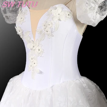 Dievča biele romantické tutu profesionálne balet kostýmy pre dievčatá, Dospelých Klasický balet balet tutu šaty costumeBT8901