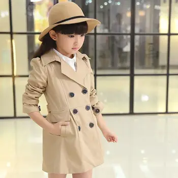 Dievča detské oblečenie bunda nové Dievčatá módne dlhé kabáty dievča to čistá farba zákopy srsti dievča to jednoduché, veľkorysý kabát