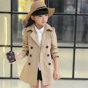 Dievča detské oblečenie bunda nové Dievčatá módne dlhé kabáty dievča to čistá farba zákopy srsti dievča to jednoduché, veľkorysý kabát