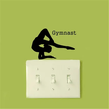 Dievča Gymnast Vinyl Prepínač Nálepky Zábavné JDM Domáce Dekorácie Príslušenstvo Samolepky na Stenu Pre Deti Izby A2179