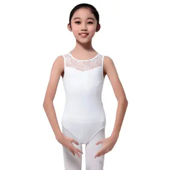 Dievčatá Bavlna Lycra Krajky Čiernej Nádrž Dance Trikot s otvorenou zadnou Dievča Balet Dancewear Dámske Kostýmy Kombinézu